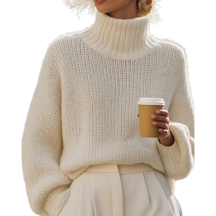 Zanvella™ | The Cream Oversized roll‑neck Jumper