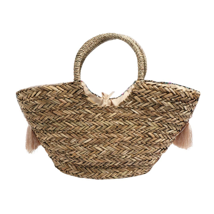 Zanvella™ | Bag Natural straw tote with sequins.
