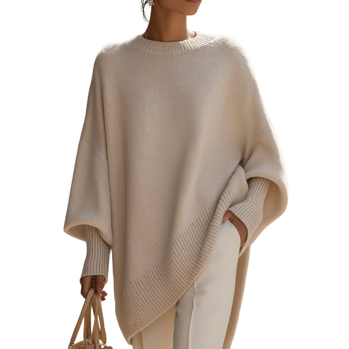 Lois | The Beige Knit Poncho Jumper