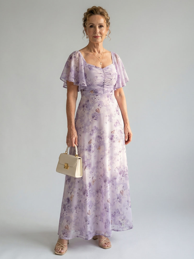 VAELIS | FLUTTER SLEEVE MIDI DRESS