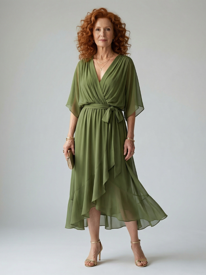 ELRIC | LIGHT DRAPE MIDI DRESS