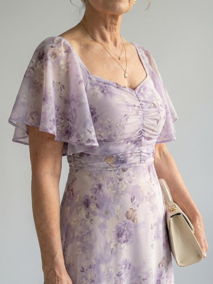 VAELIS | FLUTTER SLEEVE MIDI DRESS
