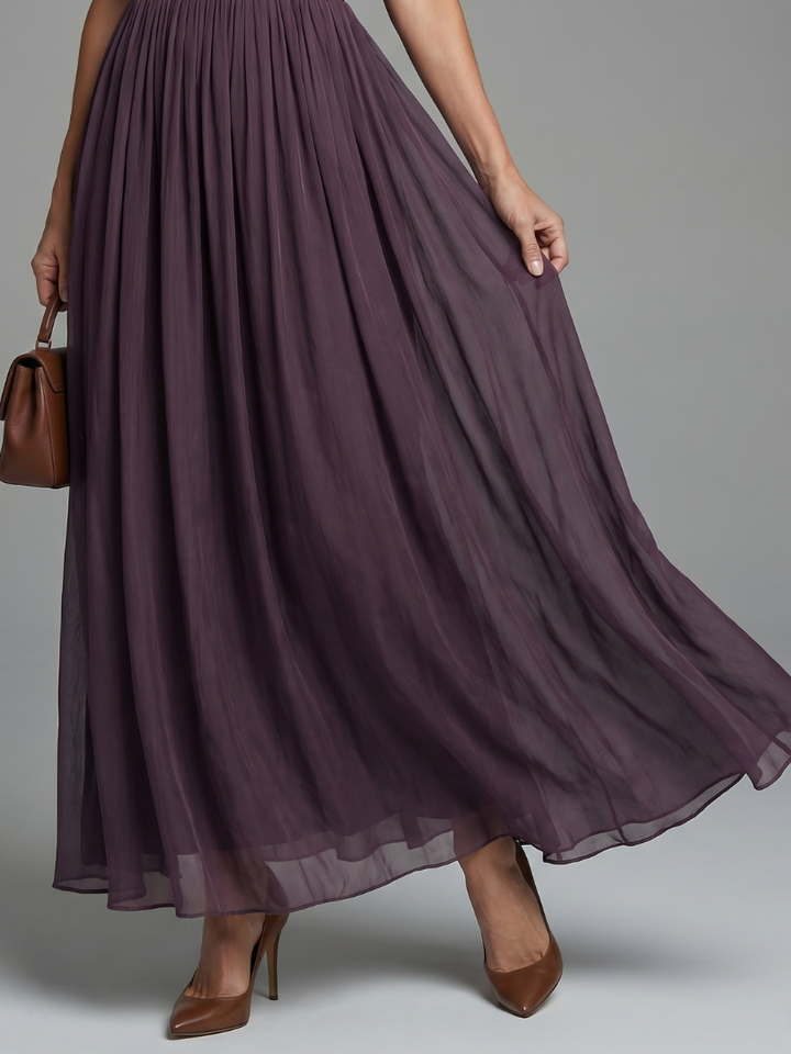 ELIA | GATHERED WAIST KEYHOLE MAXI DRESS