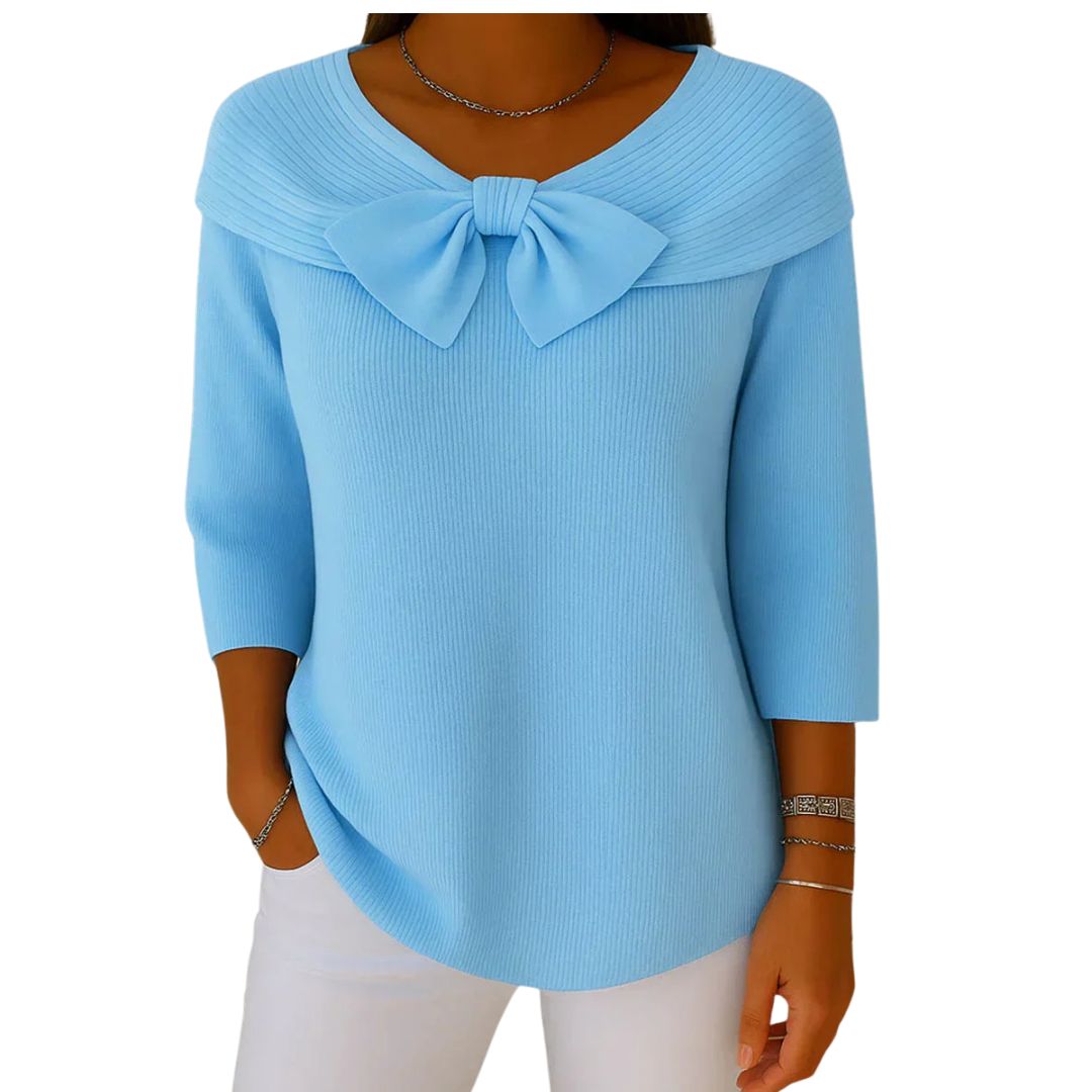 Grace | Elegant Knitted Bow Top – Subtle Femininity in Style