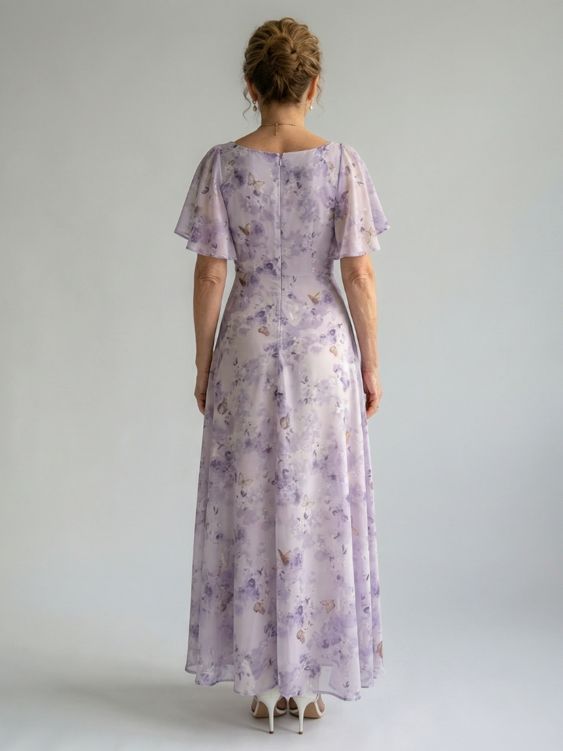 VAELIS | FLUTTER SLEEVE MIDI DRESS