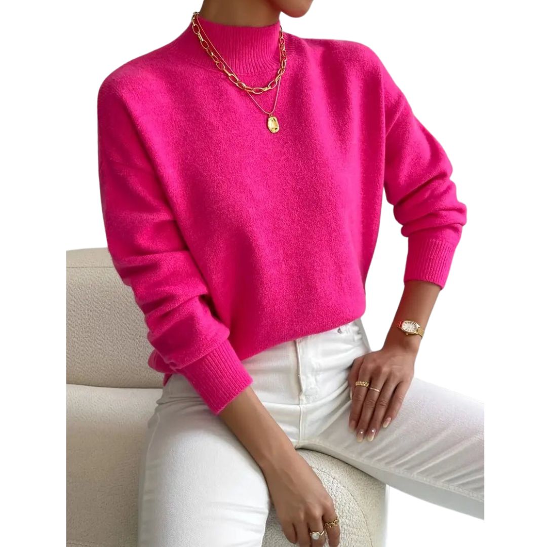 Claire | Soft Knit Jumper with High Neck