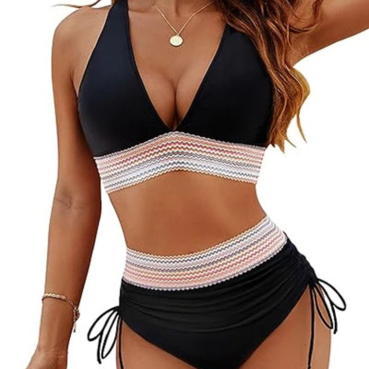 LILIAN | COLORFUL STRIPED TWO-PIECE SWIMSUIT