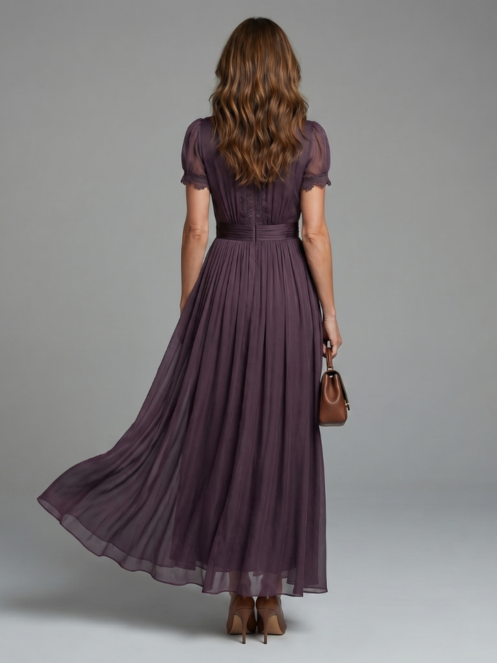ELIA | GATHERED WAIST KEYHOLE MAXI DRESS