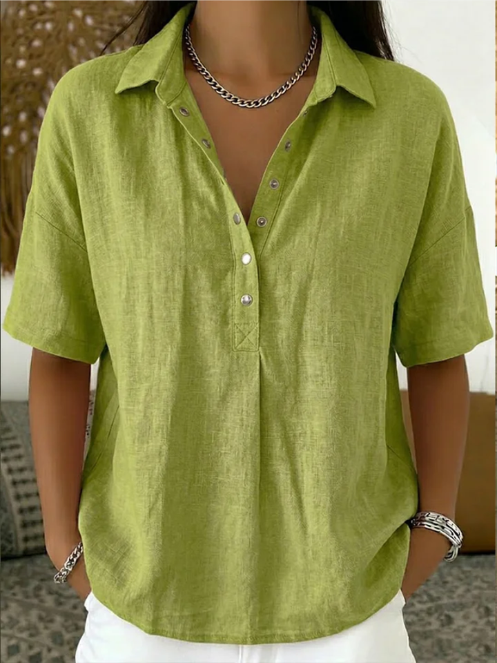 WILLOW BLOUSE WITH COLLAR AND BUTTON