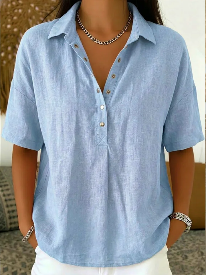 WILLOW BLOUSE WITH COLLAR AND BUTTON
