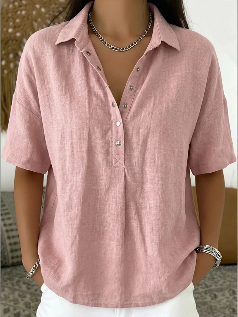 WILLOW BLOUSE WITH COLLAR AND BUTTON