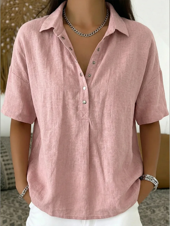 WILLOW BLOUSE WITH COLLAR AND BUTTON