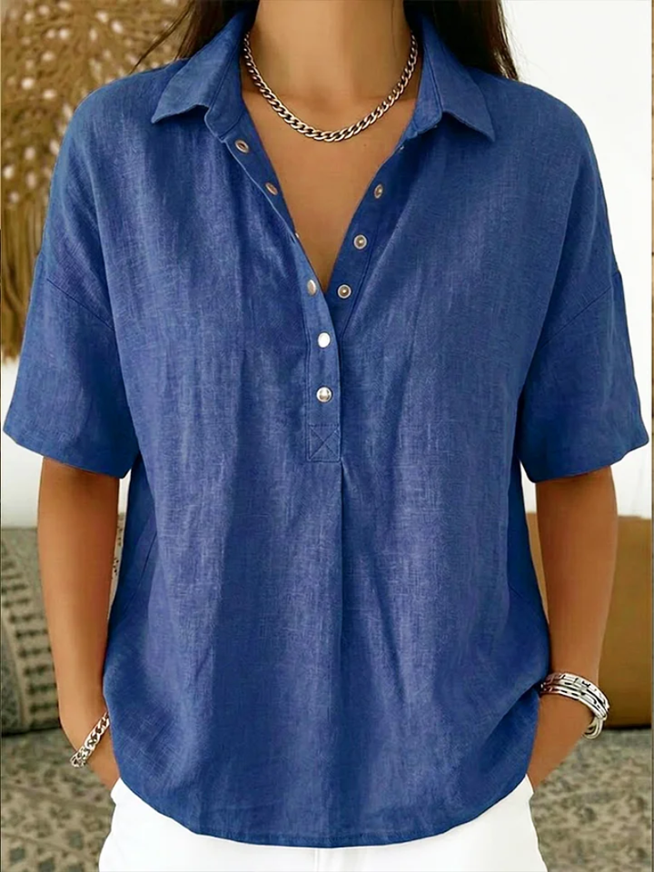WILLOW BLOUSE WITH COLLAR AND BUTTON