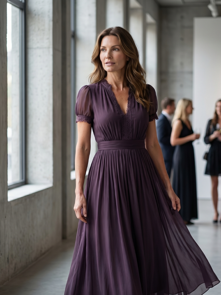 ELIA | GATHERED WAIST KEYHOLE MAXI DRESS