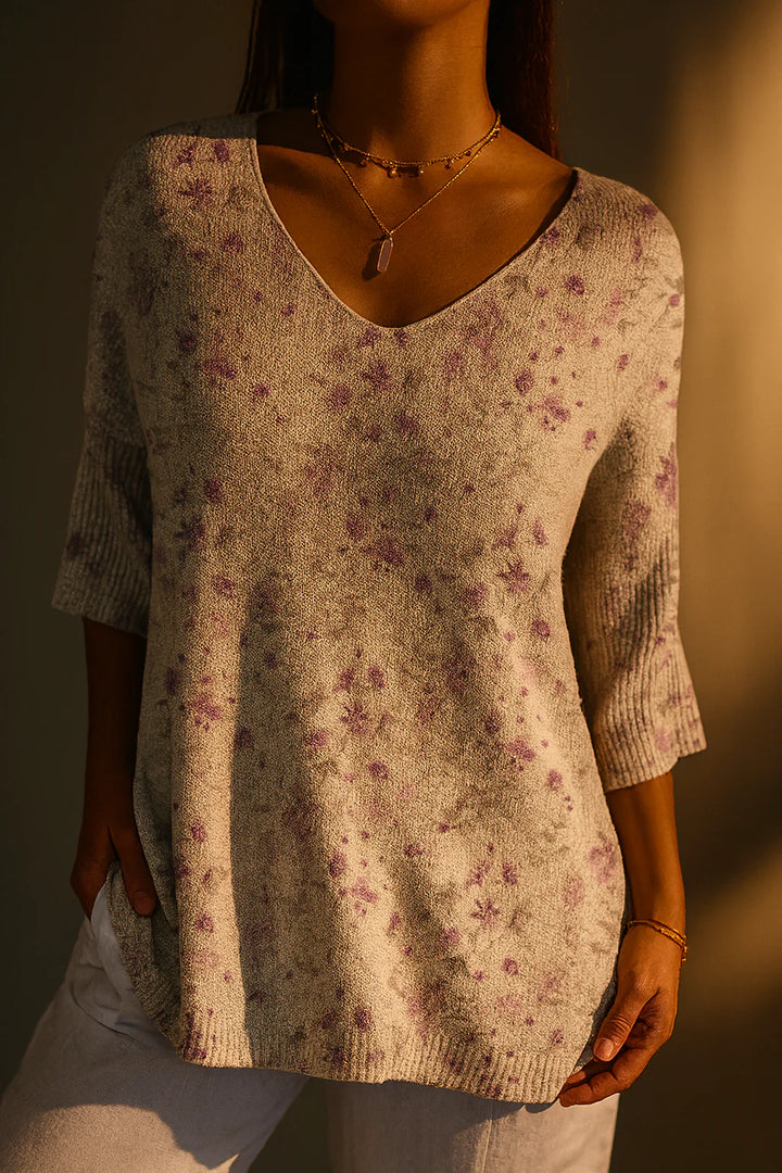 AMELIA | RETRO ART PRINT CASUAL PULLOVER KNIT