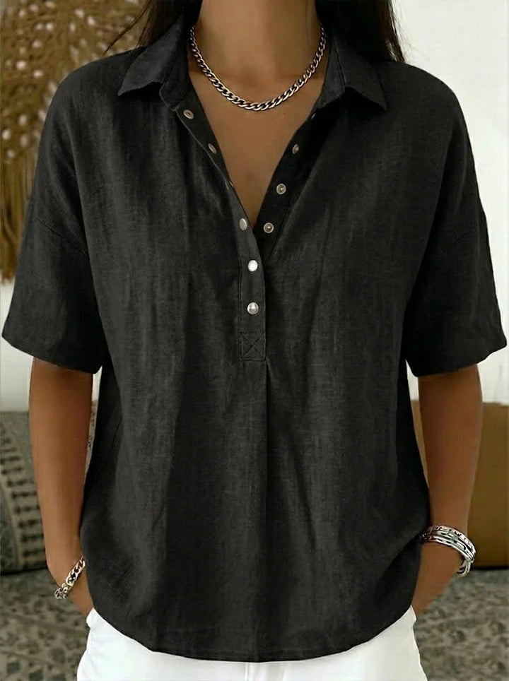 WILLOW BLOUSE WITH COLLAR AND BUTTON