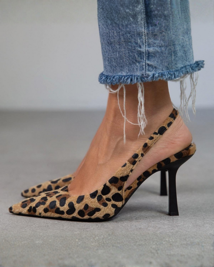 SAVANNAH | LEOPARD SLINGBACK HEELS