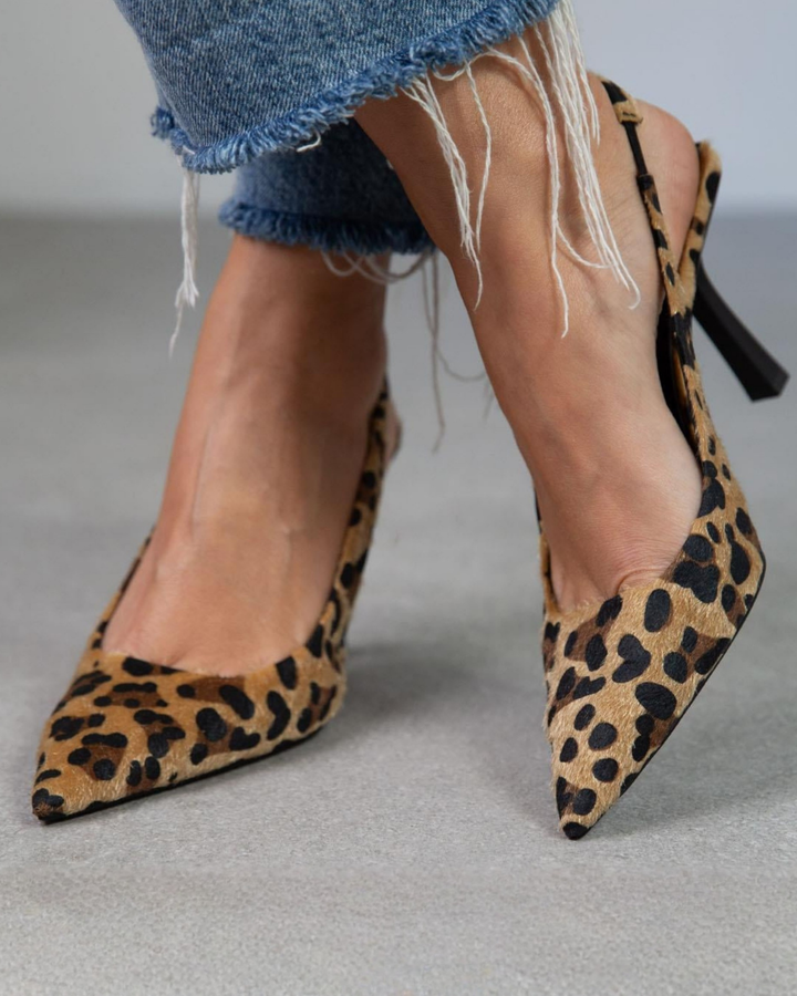SAVANNAH | LEOPARD SLINGBACK HEELS