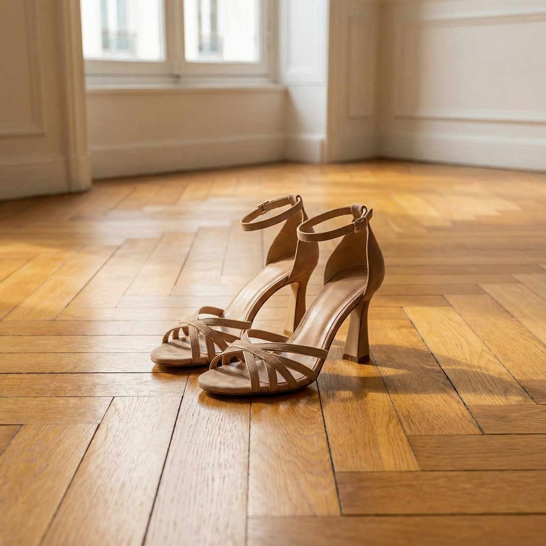 VICTORIA | PATCHWORK ROUND-TOE SLIM HEELS