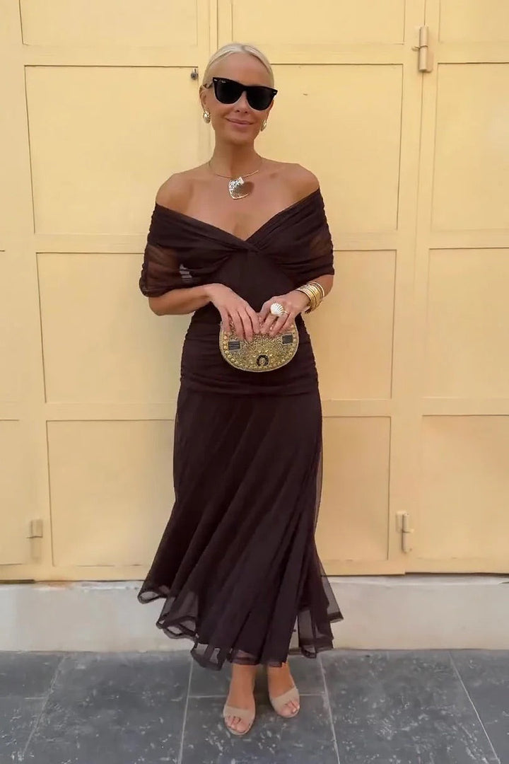 MIKAELA | OFF-SHOULDER MAXI DRESS