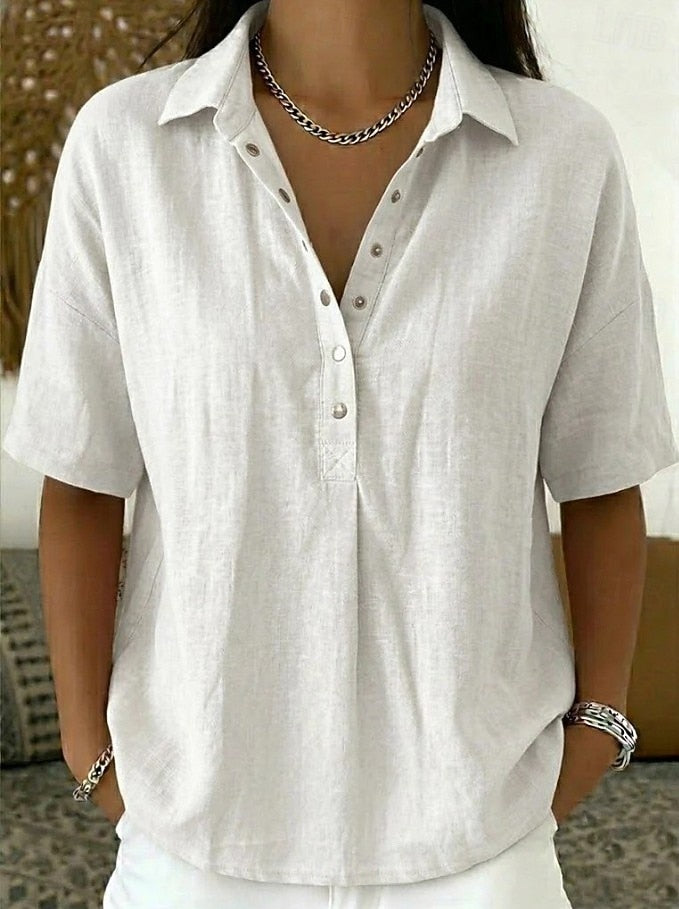 WILLOW BLOUSE WITH COLLAR AND BUTTON