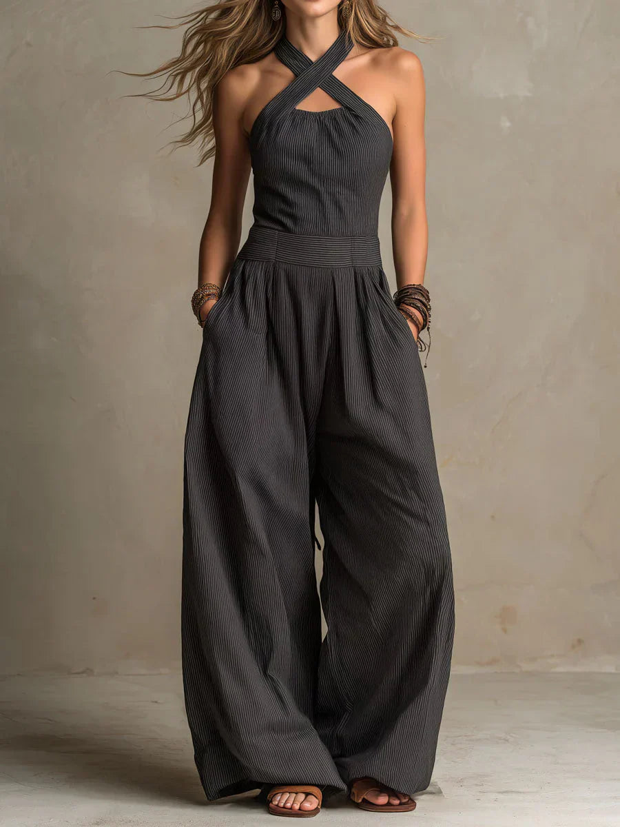 MADELINE | ELEGANT CROSS-NECK JUMPSUIT