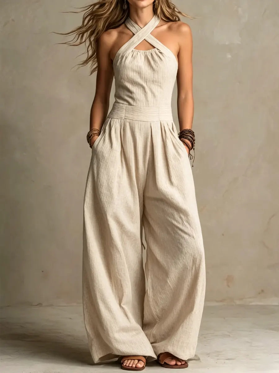 MADELINE | ELEGANT CROSS-NECK JUMPSUIT