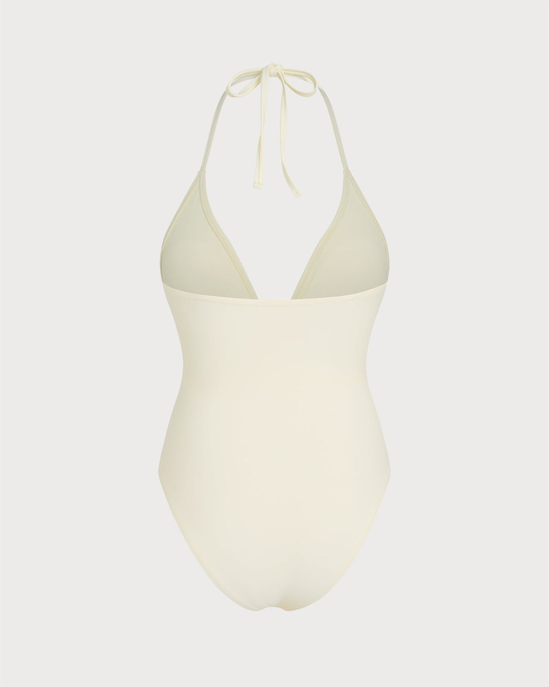 MANDY | OFF WHITE HALTER BRALETTE ONE PIECE SWIMSUIT