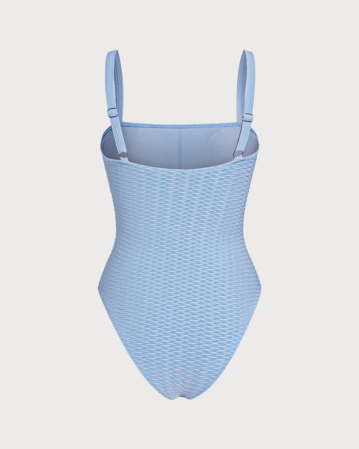 MARY | BLUE O-RING BANDEAU ONE PIECE SWIMWEAR